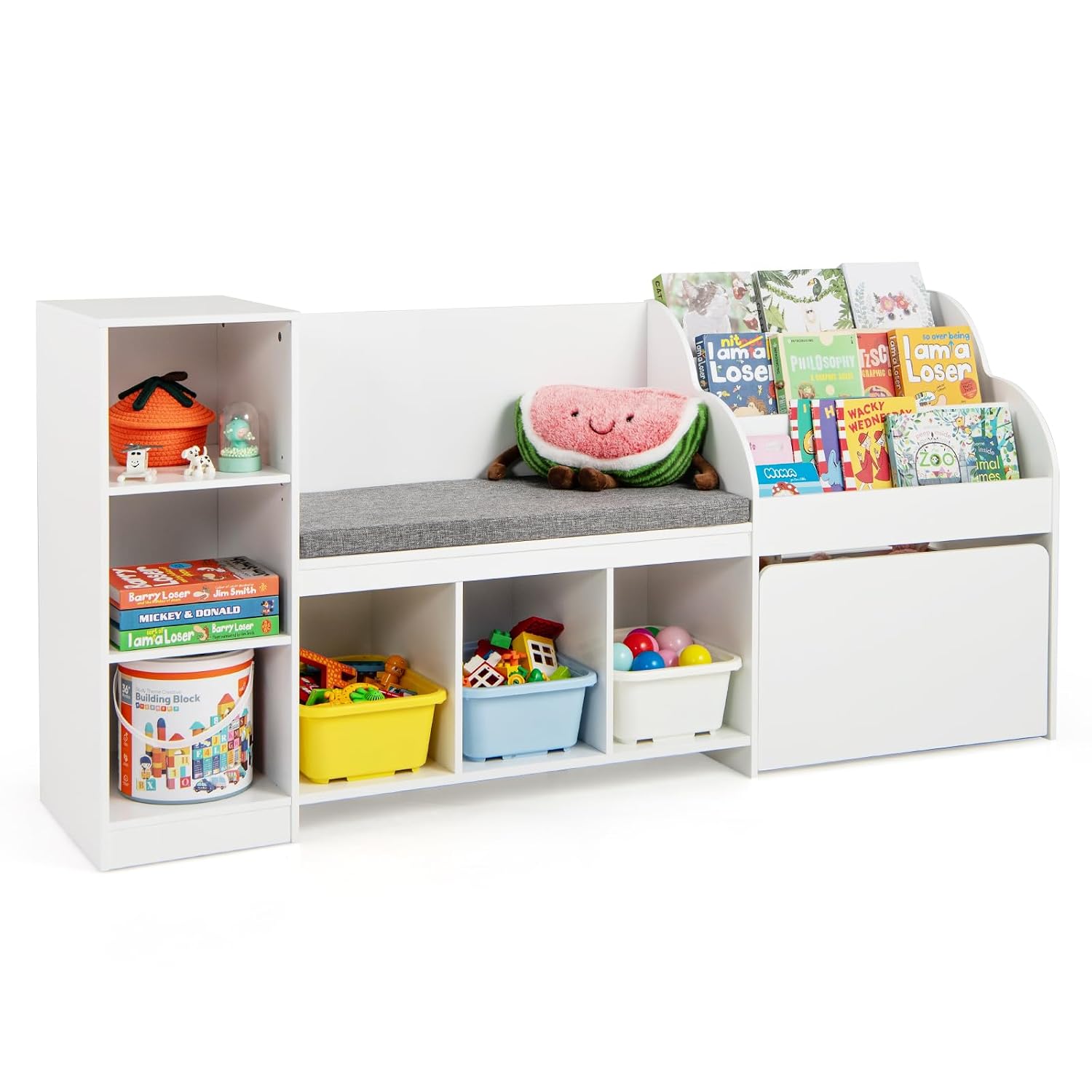 Kids Toys Drawers - Estantería Infantil con Rincón de Lectura