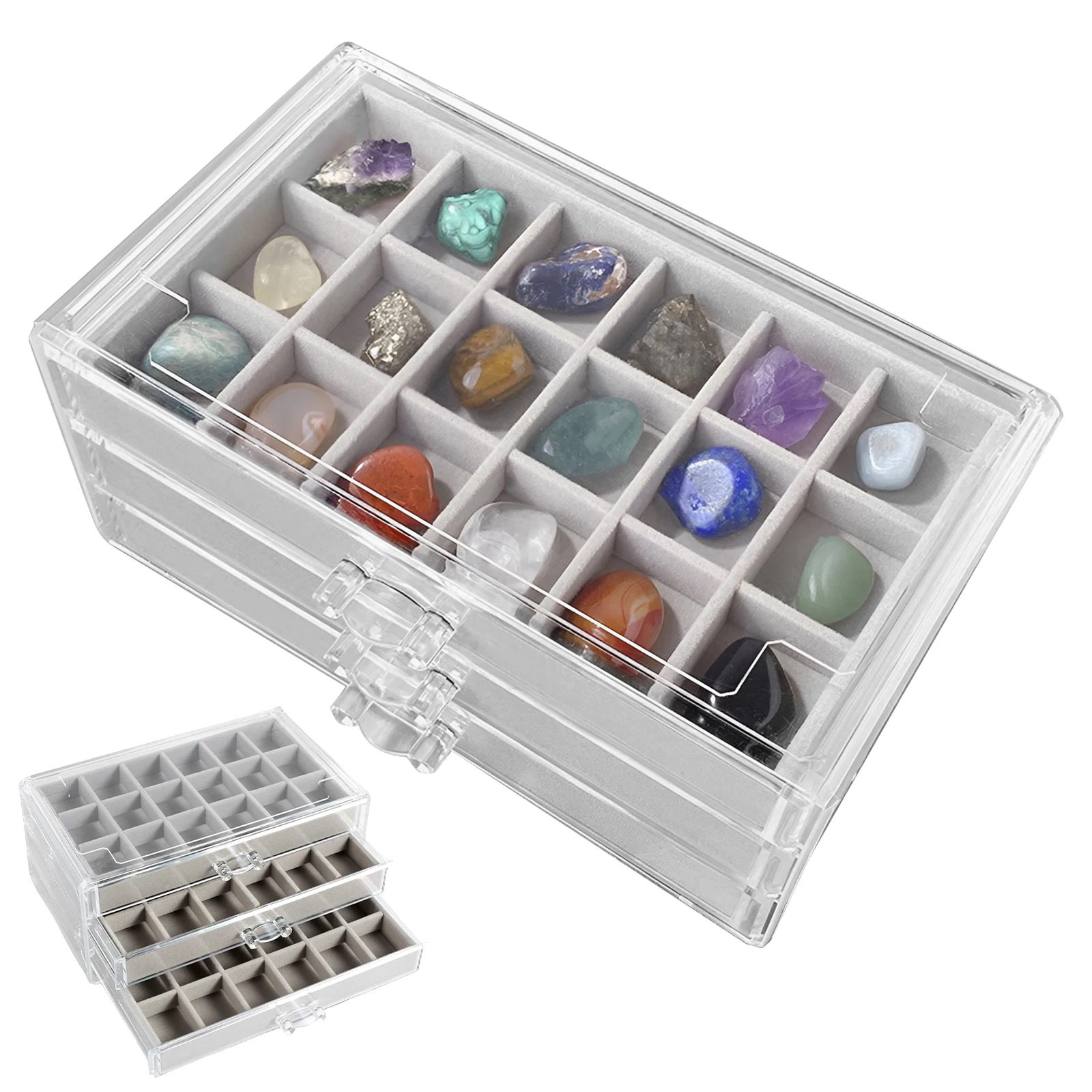Kids Toys Drawers - Vitrina de roca con 3 cajones,