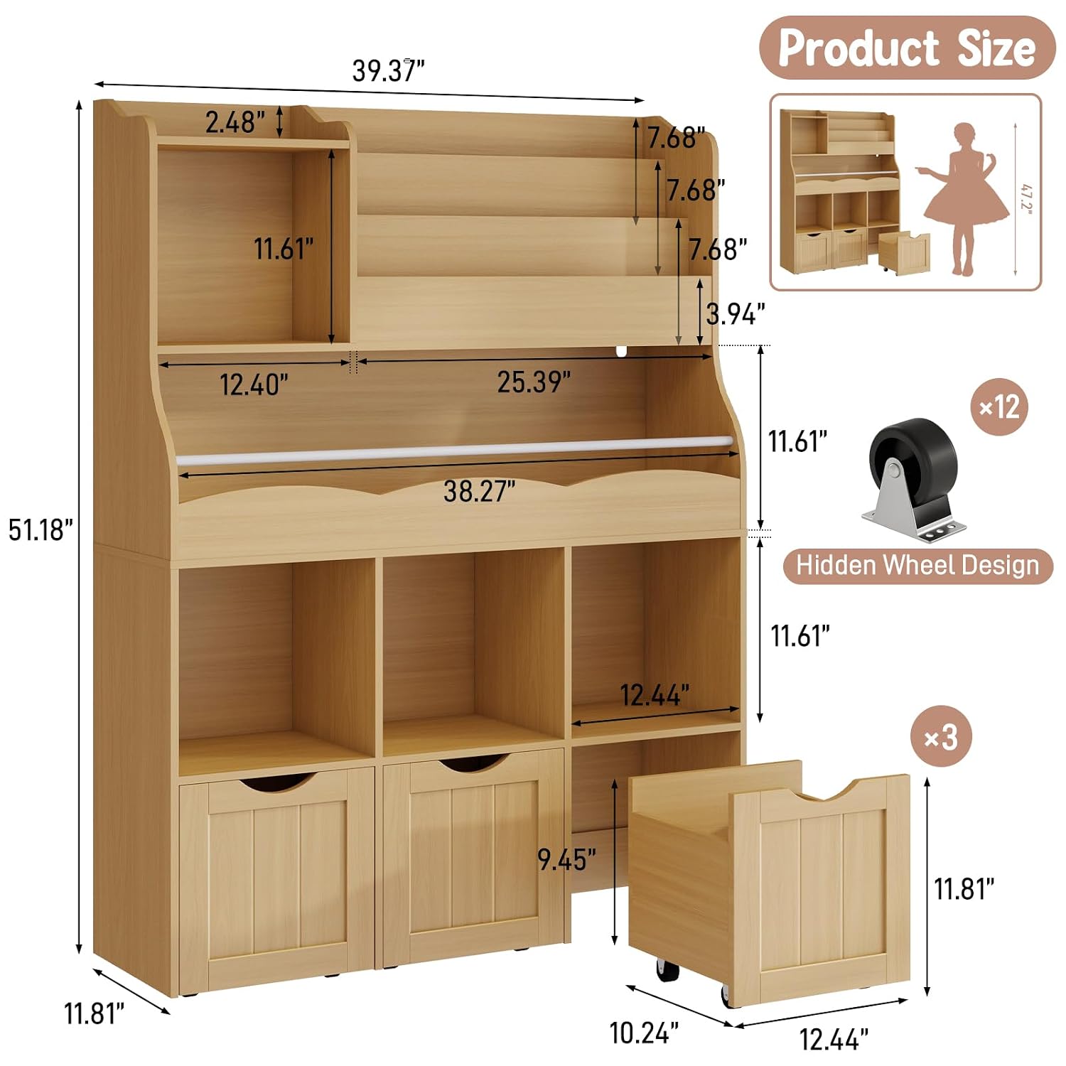 Estantería de Madera de 3 Nive - Kids Toys Drawers reseña y precio