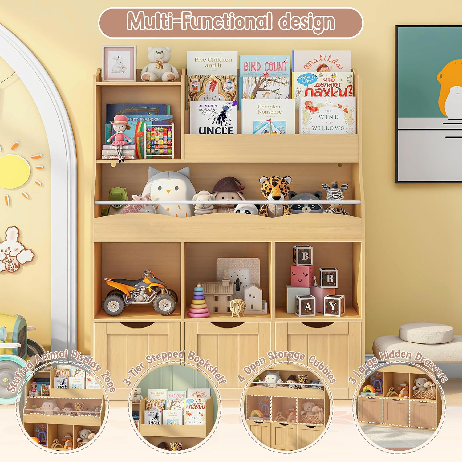 Estantería de Madera de 3 Nive - Kids Toys Drawers reseña y precio