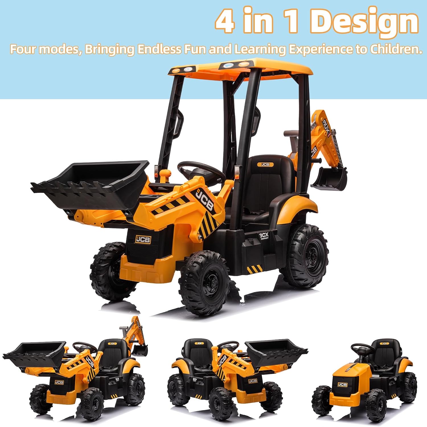 Excavadora Eléctrica JCB 12V c - Kids Toys Jcb reseña y precio